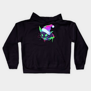 Christmas Cat EDM Xmas Party Rave Kids Hoodie